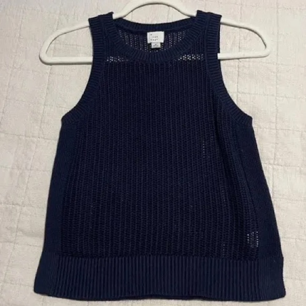A New Day Navy Sleeveless Knit Top